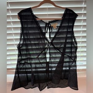 Torrid Black Sleeveless Tie-Back Top